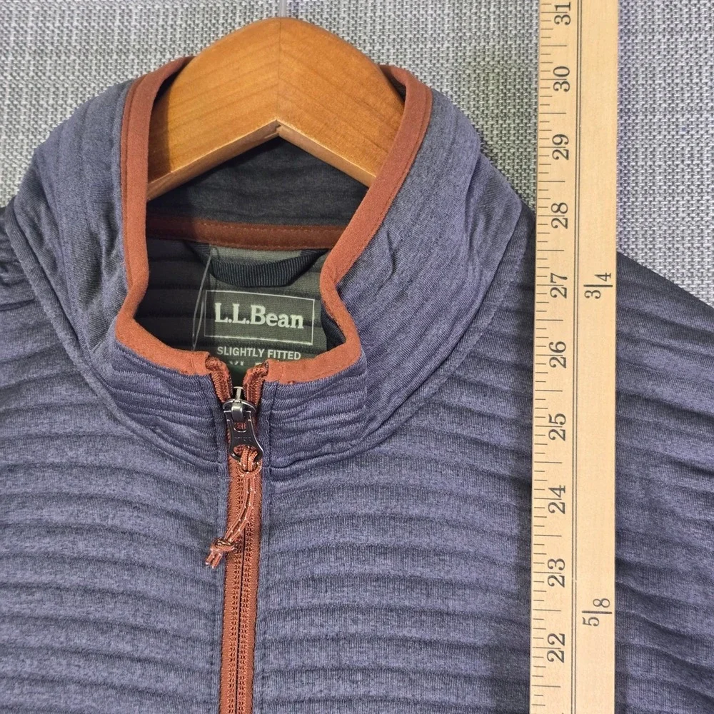 NWT LL Bean Mens XL Airlight Baffled Full Zip Vest Gray Copper Katahdin Patch